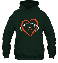 Load image into Gallery viewer, Virginia Cavaliers Large Heart  Football  Team Hooded Sweatshirt
