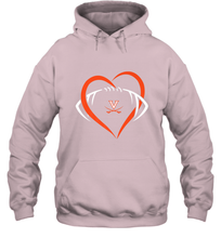 Load image into Gallery viewer, Virginia Cavaliers Large Heart  Football  Team Hooded Sweatshirt
