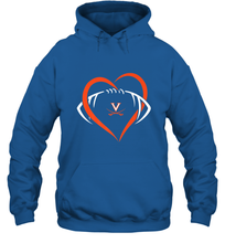 Load image into Gallery viewer, Virginia Cavaliers Large Heart  Football  Team Hooded Sweatshirt
