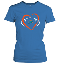 Load image into Gallery viewer, NFL Miami Dolphins Heart Love Football Women's T-Shirt
