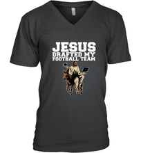 Load image into Gallery viewer, Jesus Drafted My Football Team Fantasy Football Men's V-Neck
