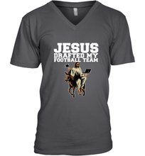 Load image into Gallery viewer, Jesus Drafted My Football Team Fantasy Football Men's V-Neck
