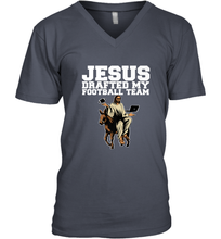 Load image into Gallery viewer, Jesus Drafted My Football Team Fantasy Football Men's V-Neck
