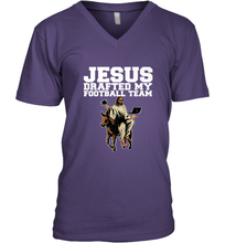 Load image into Gallery viewer, Jesus Drafted My Football Team Fantasy Football Men's V-Neck
