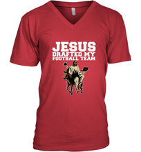 Load image into Gallery viewer, Jesus Drafted My Football Team Fantasy Football Men's V-Neck
