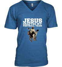Load image into Gallery viewer, Jesus Drafted My Football Team Fantasy Football Men's V-Neck
