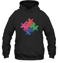 Load image into Gallery viewer, Autism Awareness Distressed T MaassSquad Hooded Sweatshirt
