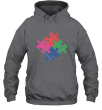 Load image into Gallery viewer, Autism Awareness Distressed T MaassSquad Hooded Sweatshirt
