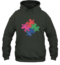 Load image into Gallery viewer, Autism Awareness Distressed T MaassSquad Hooded Sweatshirt
