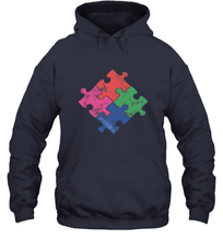 Load image into Gallery viewer, Autism Awareness Distressed T MaassSquad Hooded Sweatshirt
