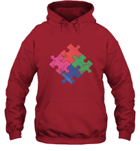 Load image into Gallery viewer, Autism Awareness Distressed T MaassSquad Hooded Sweatshirt
