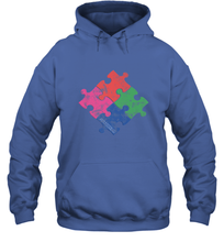 Load image into Gallery viewer, Autism Awareness Distressed T MaassSquad Hooded Sweatshirt
