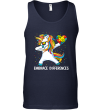 Load image into Gallery viewer, Autism Awareness Embrace Differences Dabbing Unicorn Men's Tank Top
