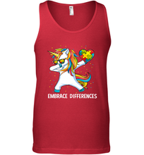 Load image into Gallery viewer, Autism Awareness Embrace Differences Dabbing Unicorn Men's Tank Top

