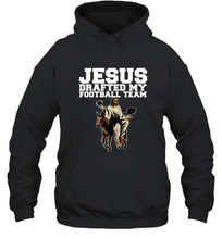 Load image into Gallery viewer, Jesus Drafted My Football Team Fantasy Football Hooded Sweatshirt
