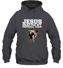 Load image into Gallery viewer, Jesus Drafted My Football Team Fantasy Football Hooded Sweatshirt
