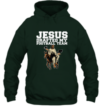 Load image into Gallery viewer, Jesus Drafted My Football Team Fantasy Football Hooded Sweatshirt
