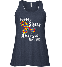 Load image into Gallery viewer, For My Sister  Autism Awareness  Awareness Day Women's Racerback Tank
