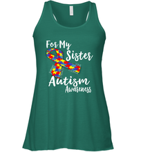 Load image into Gallery viewer, For My Sister  Autism Awareness  Awareness Day Women's Racerback Tank
