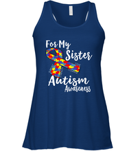 Load image into Gallery viewer, For My Sister  Autism Awareness  Awareness Day Women's Racerback Tank
