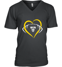 Load image into Gallery viewer, Valparaiso Crusaders Large Heart  Football Men's V-Neck
