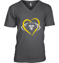 Load image into Gallery viewer, Valparaiso Crusaders Large Heart  Football Men's V-Neck
