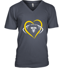 Load image into Gallery viewer, Valparaiso Crusaders Large Heart  Football Men's V-Neck
