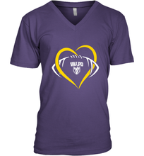 Load image into Gallery viewer, Valparaiso Crusaders Large Heart  Football Men's V-Neck
