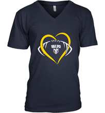 Load image into Gallery viewer, Valparaiso Crusaders Large Heart  Football Men's V-Neck
