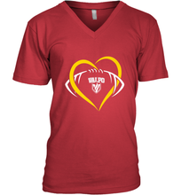 Load image into Gallery viewer, Valparaiso Crusaders Large Heart  Football Men's V-Neck
