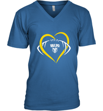 Load image into Gallery viewer, Valparaiso Crusaders Large Heart  Football Men's V-Neck
