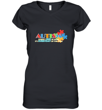 Load image into Gallery viewer, Autism doesn't end in April, its everyday of the year Autism Awareness Shirt Women's V-Neck T-Shirt

