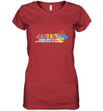 Load image into Gallery viewer, Autism doesn't end in April, its everyday of the year Autism Awareness Shirt Women's V-Neck T-Shirt
