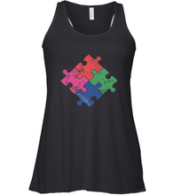Load image into Gallery viewer, Autism Awareness Distressed T MaassSquad Women's Racerback Tank
