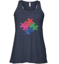 Load image into Gallery viewer, Autism Awareness Distressed T MaassSquad Women's Racerback Tank
