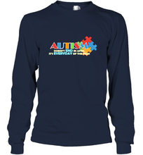 Load image into Gallery viewer, Autism doesn't end in April, its everyday of the year Autism Awareness Shirt Long Sleeve T-Shirt
