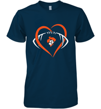 Load image into Gallery viewer, Oklahoma State Cowboys Large Heart  Football  Team Men's Premium T-Shirt
