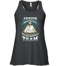 Load image into Gallery viewer, Jesus Drafted My Fantasy Football Women's Racerback Tank
