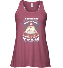 Load image into Gallery viewer, Jesus Drafted My Fantasy Football Women's Racerback Tank
