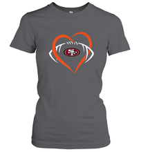 Load image into Gallery viewer, NFL San Francisco Heart Love Football Women's T-Shirt
