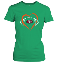 Load image into Gallery viewer, NFL San Francisco Heart Love Football Women's T-Shirt
