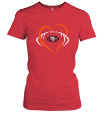 Load image into Gallery viewer, NFL San Francisco Heart Love Football Women's T-Shirt
