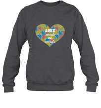Load image into Gallery viewer, Love needs no words Autism Awareness DayT shirt Crewneck Sweatshirt
