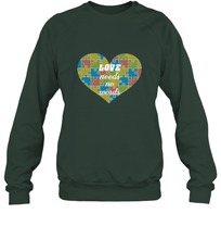 Load image into Gallery viewer, Love needs no words Autism Awareness DayT shirt Crewneck Sweatshirt
