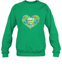 Load image into Gallery viewer, Love needs no words Autism Awareness DayT shirt Crewneck Sweatshirt
