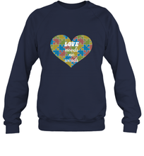 Load image into Gallery viewer, Love needs no words Autism Awareness DayT shirt Crewneck Sweatshirt
