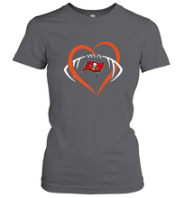 Load image into Gallery viewer, NFL Tampa Bay Buccaneers Heart Love Football Women's T-Shirt
