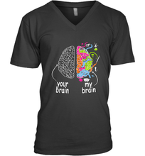 Load image into Gallery viewer, Neurodiversity brain Gift idea for Dyslexia ADHD Autism ASD Men's V-Neck
