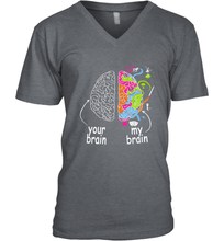 Load image into Gallery viewer, Neurodiversity brain Gift idea for Dyslexia ADHD Autism ASD Men's V-Neck
