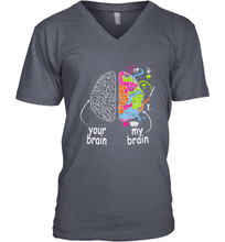 Load image into Gallery viewer, Neurodiversity brain Gift idea for Dyslexia ADHD Autism ASD Men's V-Neck
